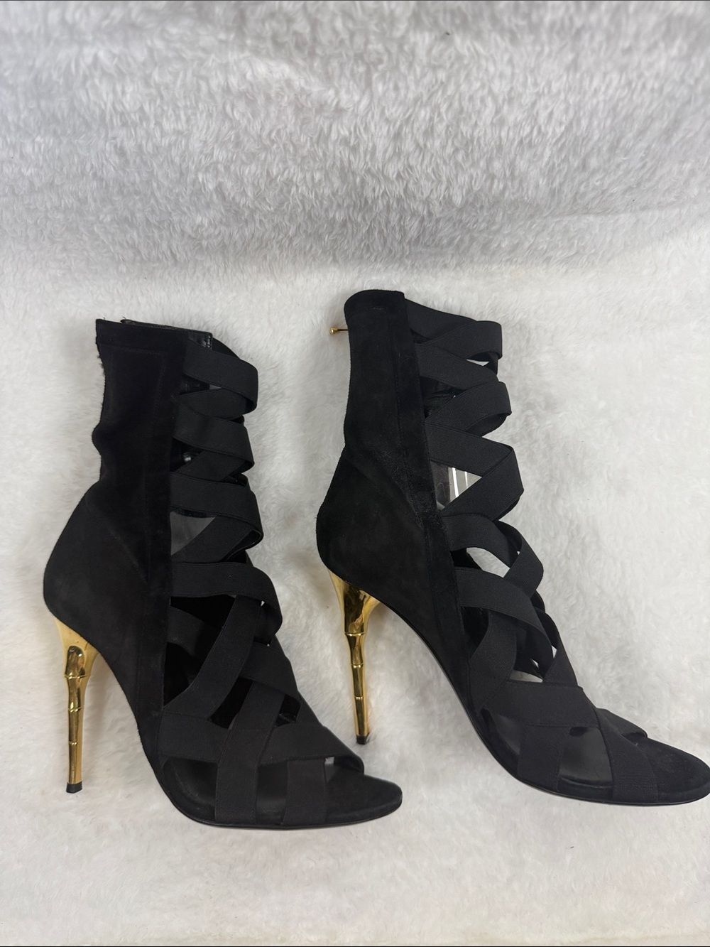 Balmain High-Heel Sandal with Gold Stiletto Heel from Kim Kardashian Closet